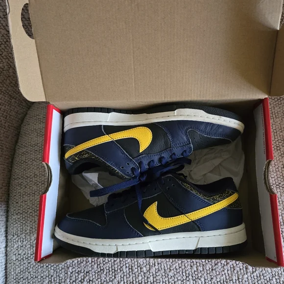 Nike Men's Dunk Low Vintage Michigan FZ4014 010 SIZE M 6 W 7.5 - Picture 2 of 8